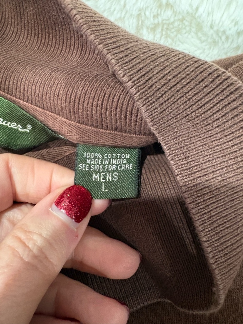 Eddie Bauer Men's Polo Shirt in Rust Brown Fisherman Y2K - Picture 7 of 9